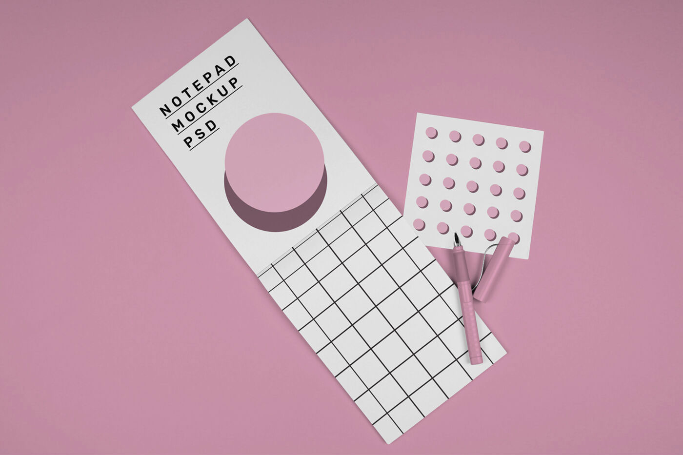 Notepad Mockup Along With A Pen