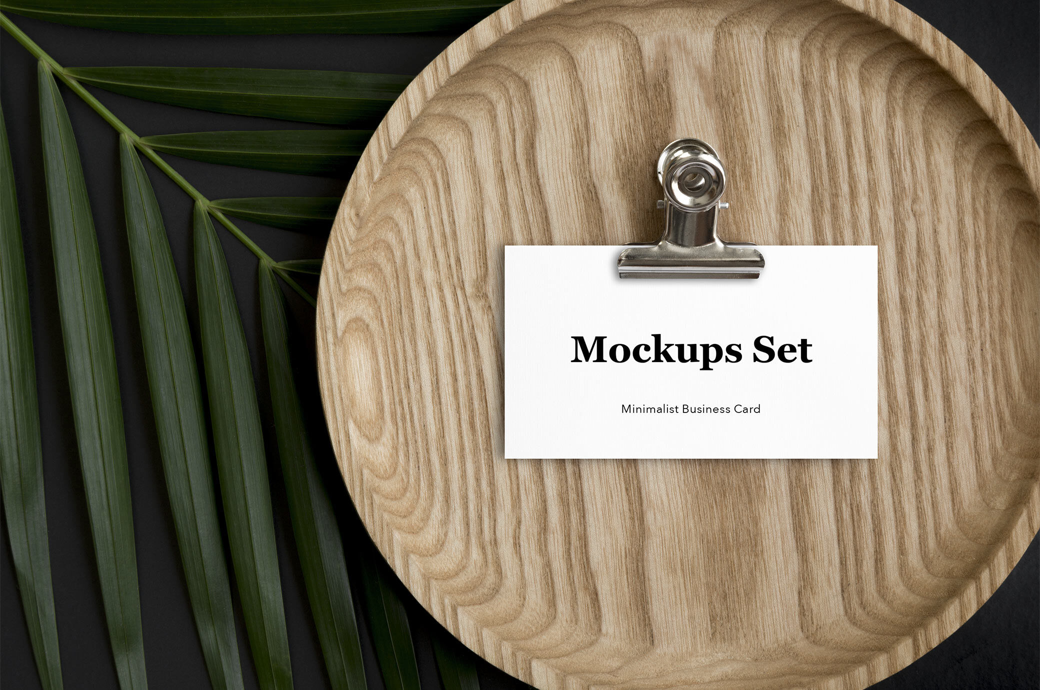 Three Mockups Showing Business Card in Different Overhead View Scenes preview
