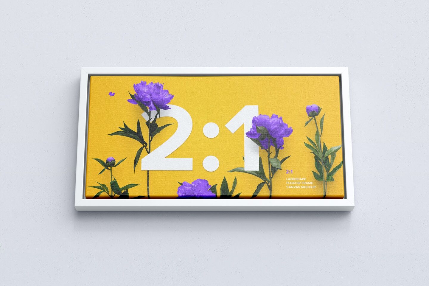 Mockup Displaying Front View of 2×1 Landscape Canvas Frame