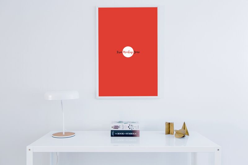 Indoor Photo Frame Hung on the Wall Mockup Front View preview