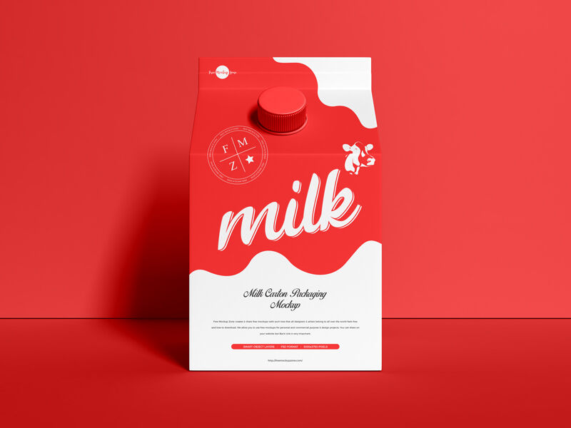 Milk Carton Mockup in Front View Indoors preview