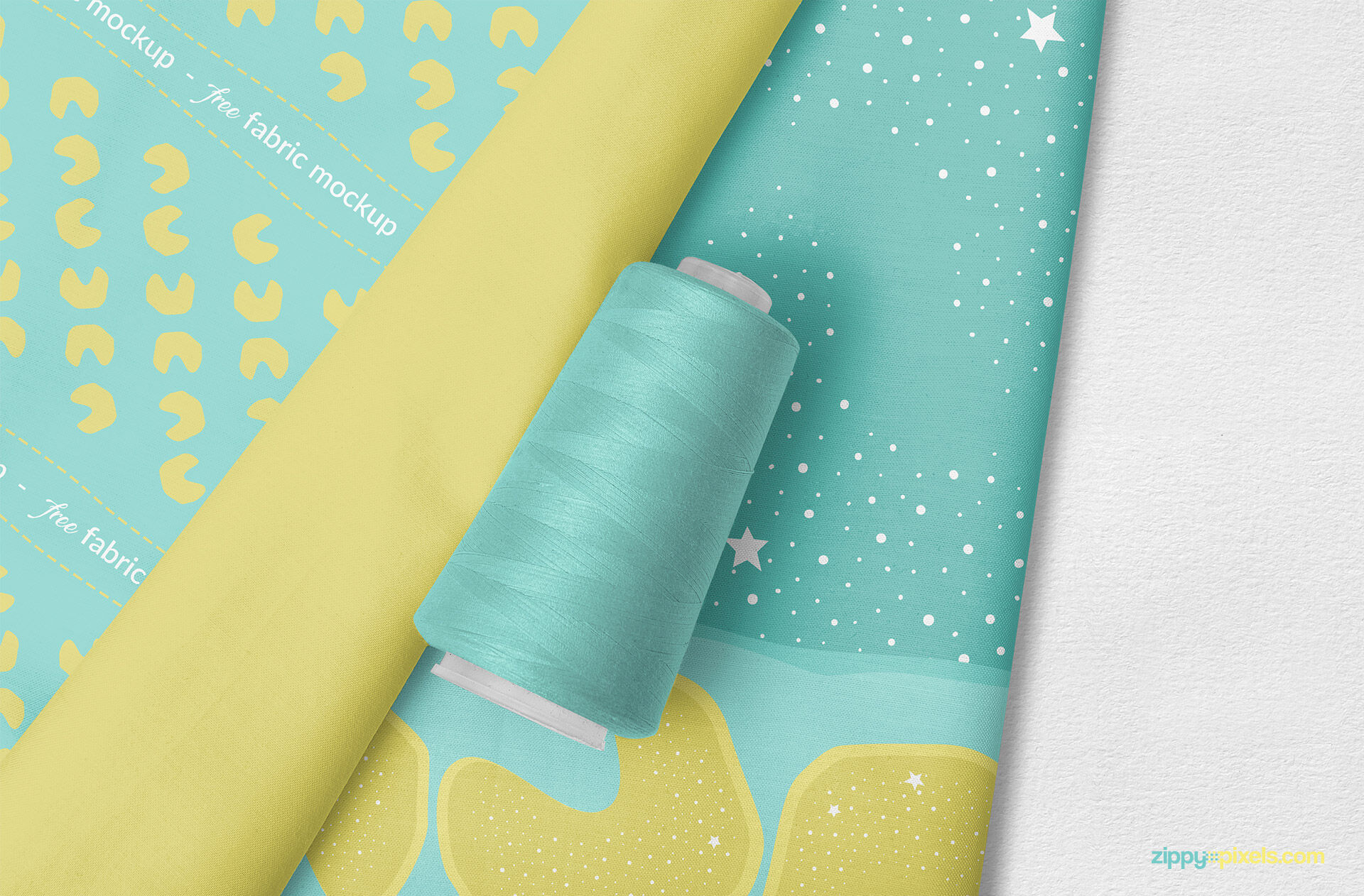 Photorealistic Fabric with a Thread Cone Mockup