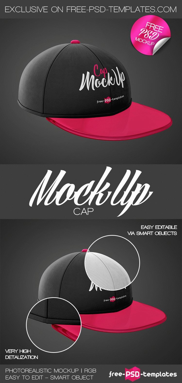 Mockup Featuring a 3/4 View of a Snapback Cap