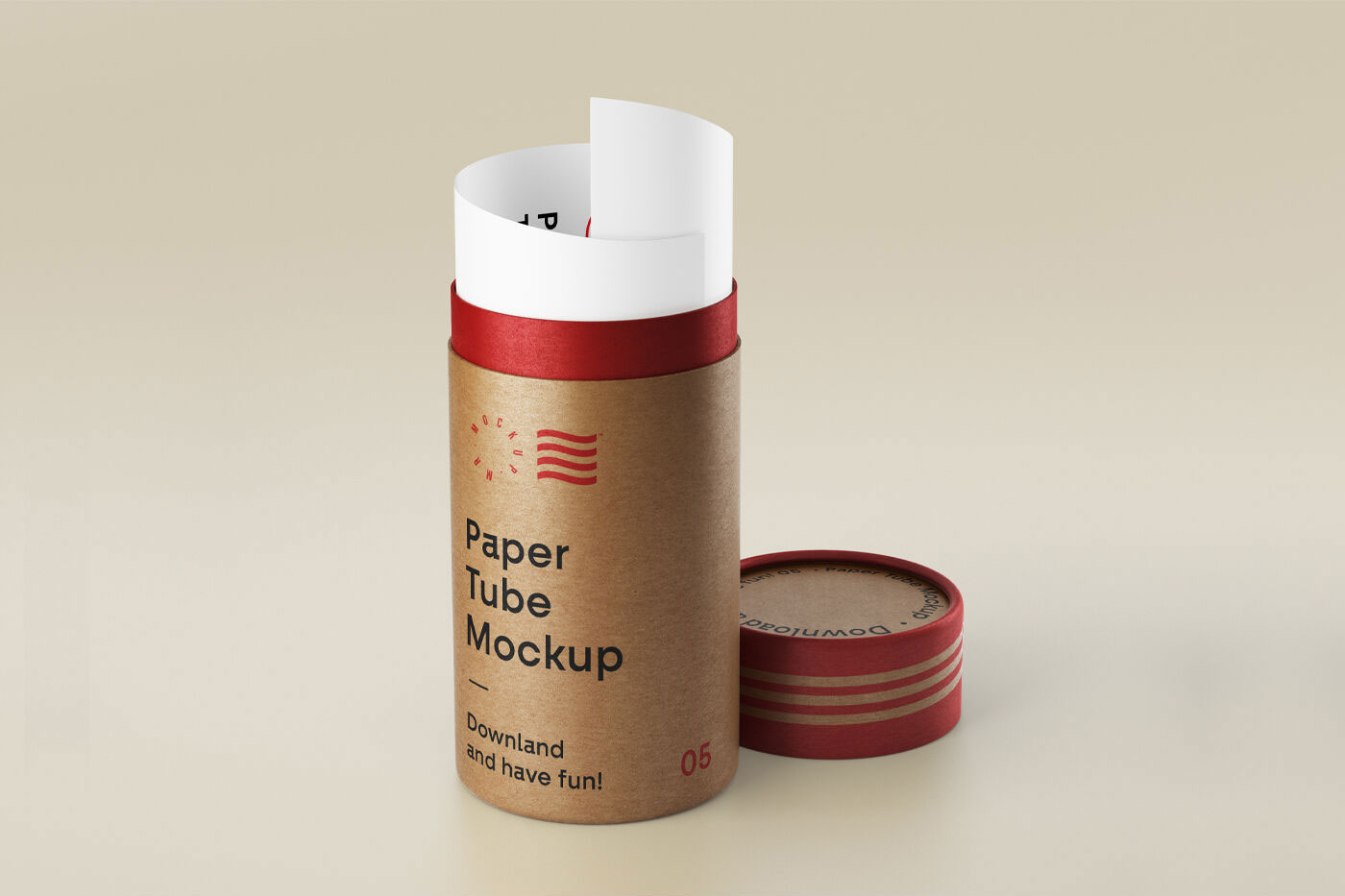 Open Paper Tube Mockup with Cap preview