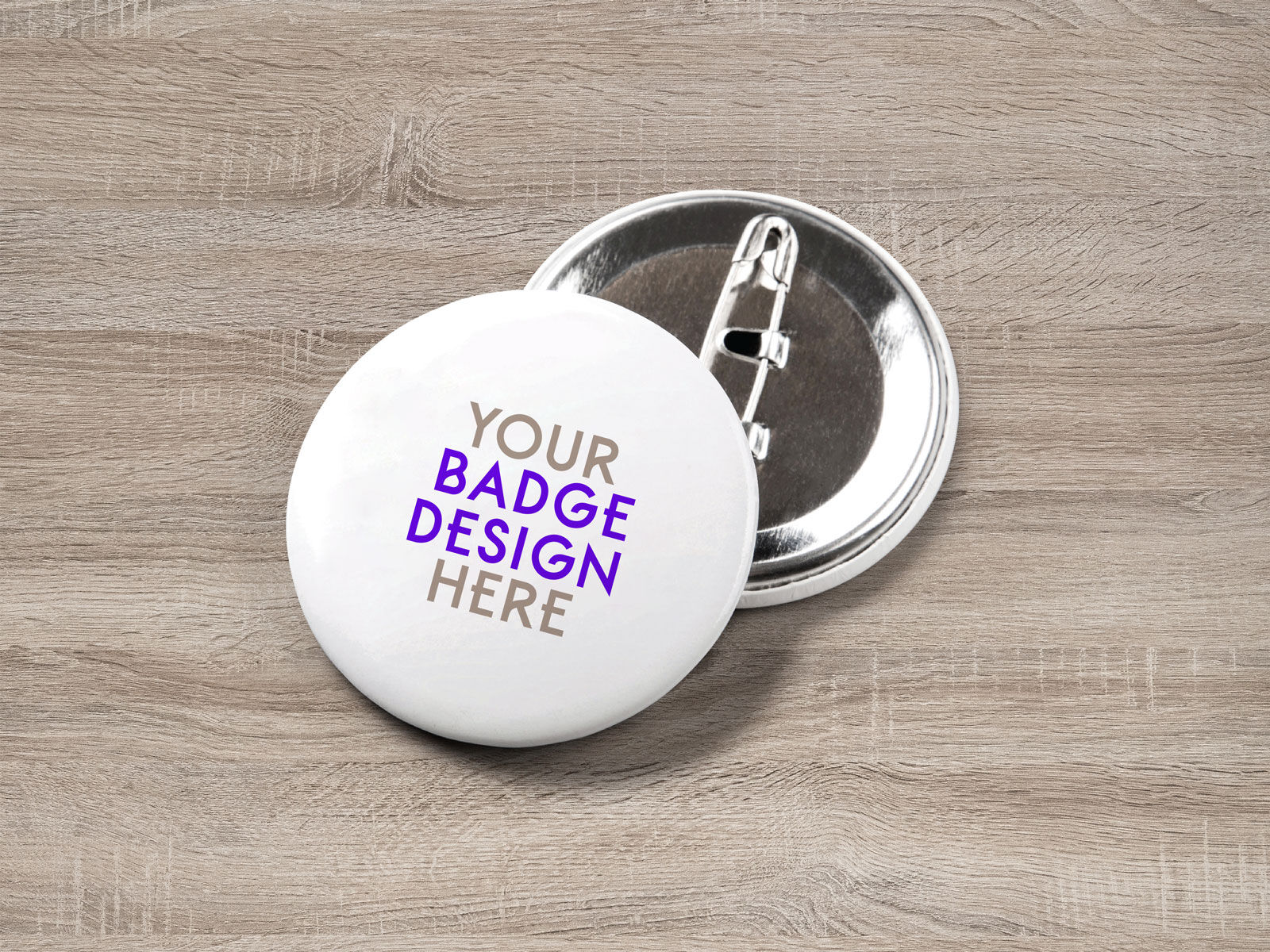 Two Pin Button Badge Mockup Front and Back