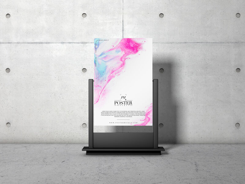Front View of Stand Poster Mockup
