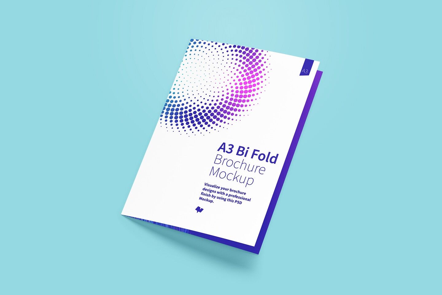 Mockup Featuring A3 Bi-Fold Semi Open Brochure