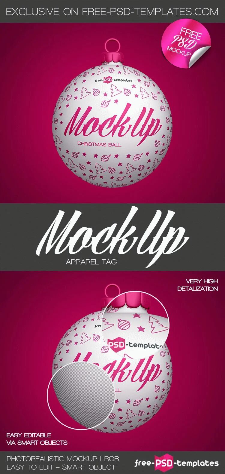 Mockup Featuring a Simple Christmass Ball