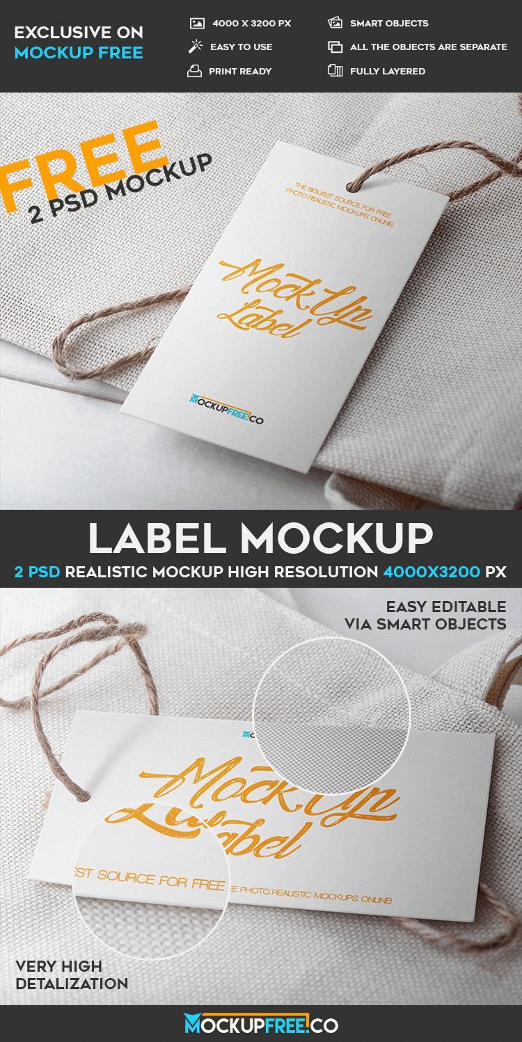 Two View of a Rectangular Label Mockup preview