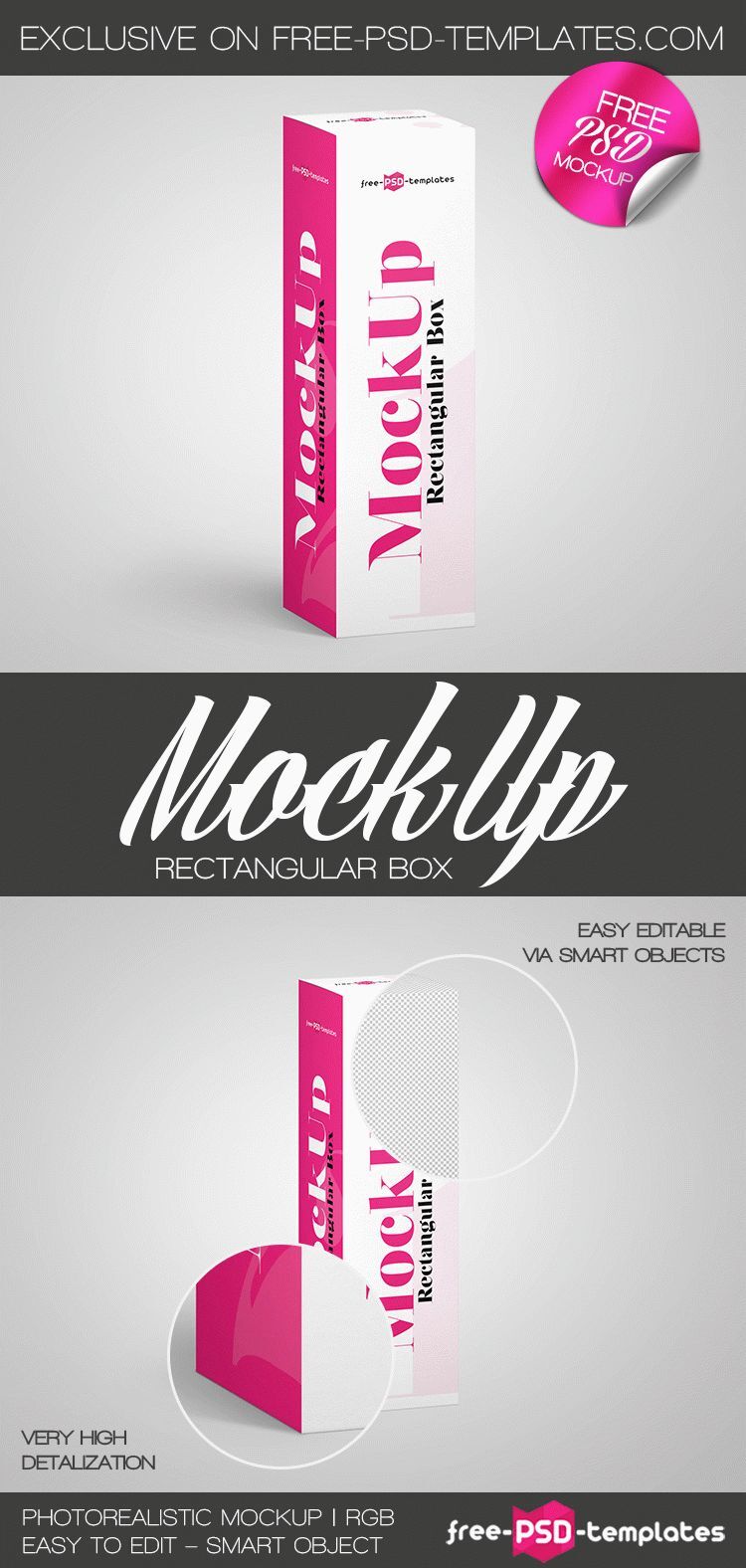 Rectangular Box Mockup with Three Visible Side preview