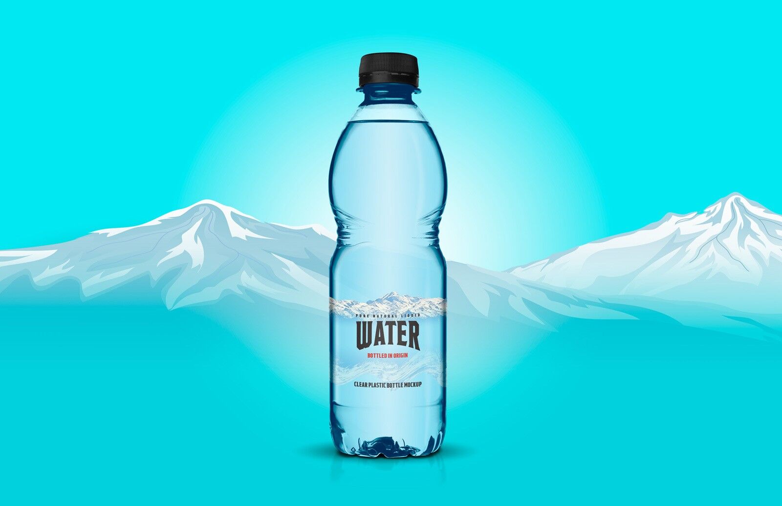 Front View of a Clear Plastic Bottle Mockup preview