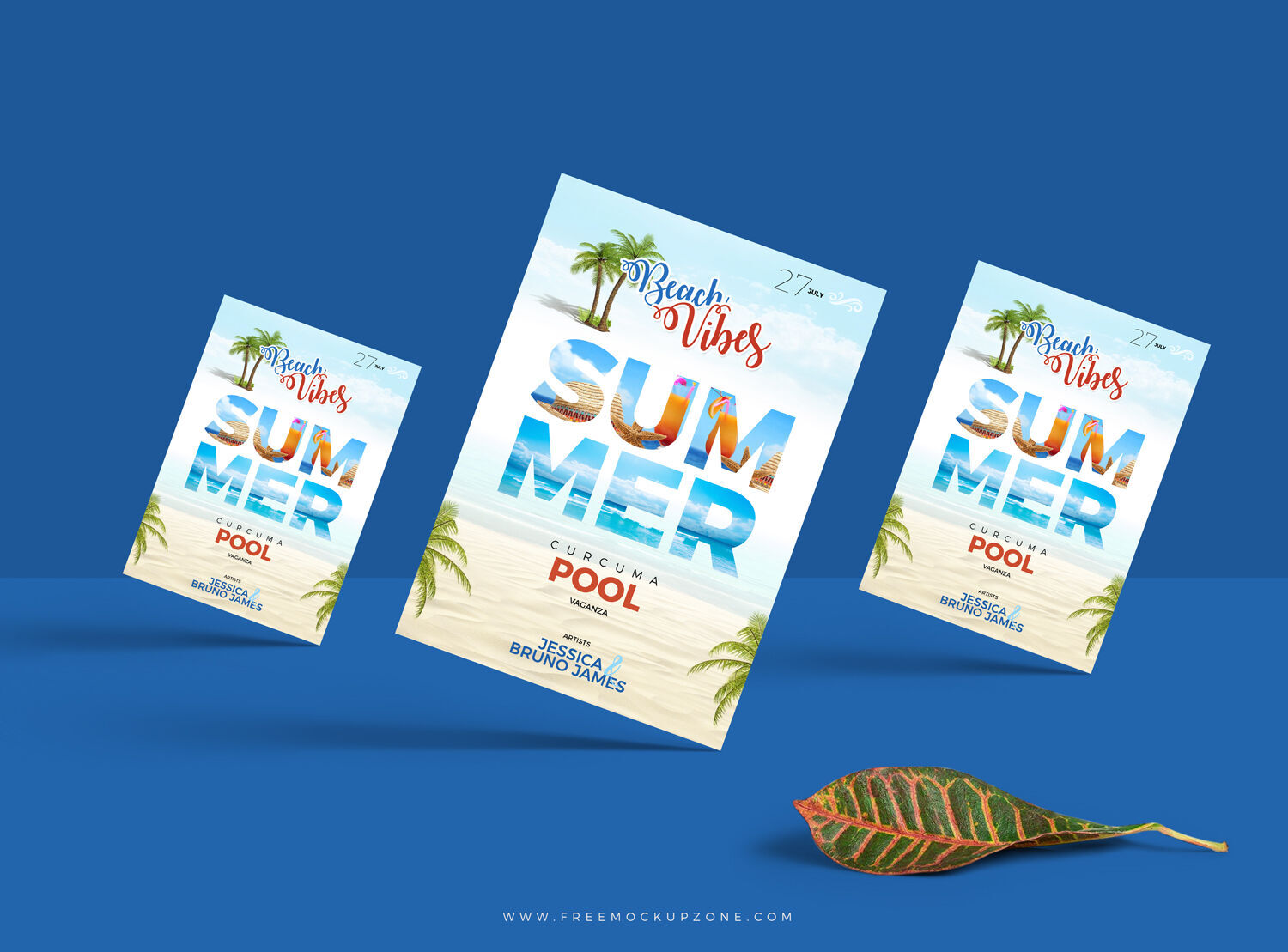 Mockup Featuring Three Stylish A4 Flyers preview