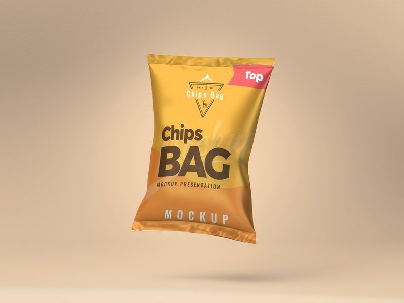 Mockup Showing a Levitating Chips Bag preview
