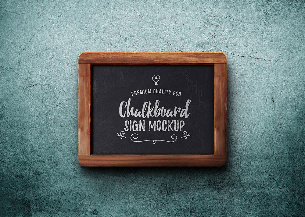 Mockup Featuring a Horizontal Chalkboard Sign preview