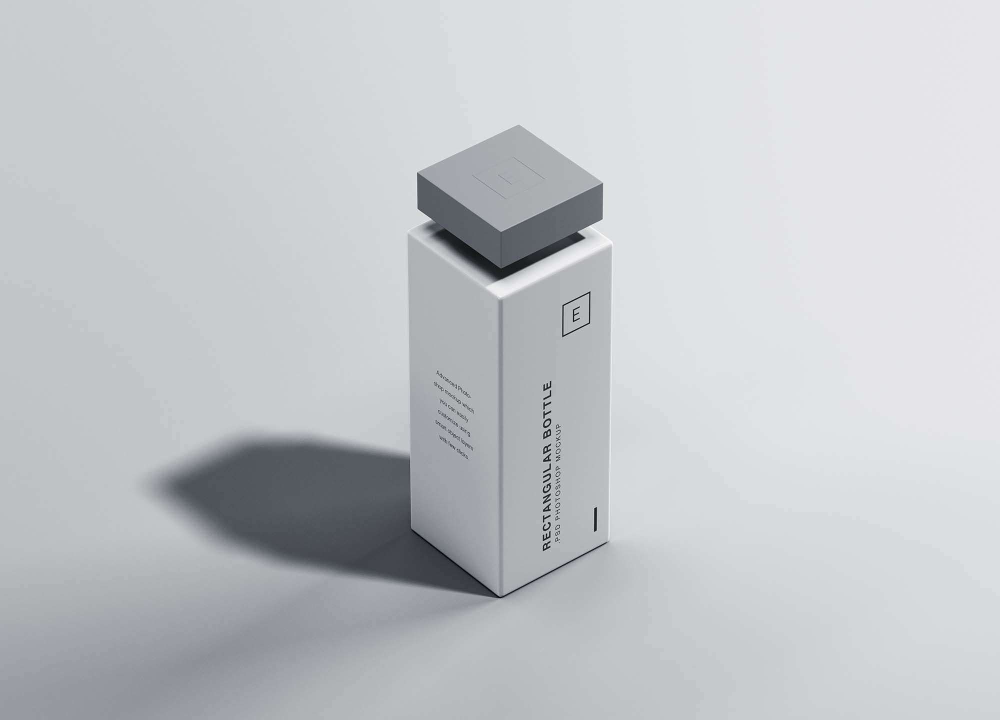 Highly-customizable Rectangular Matt Bottle on a Solid Background preview