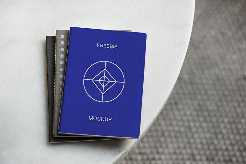 Three Notebooks Mockup Above Each Other preview