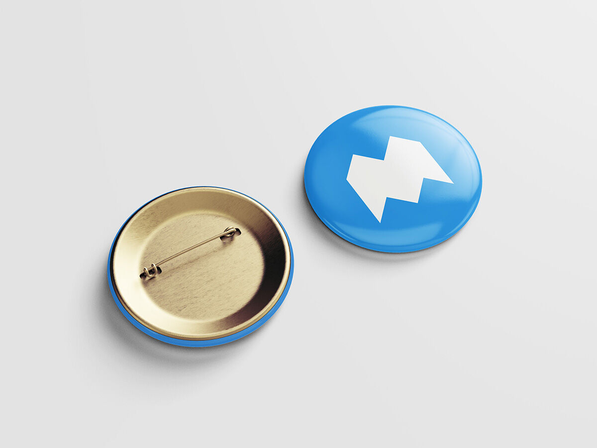 Pin Buttons Mockup on Front and Back Sides