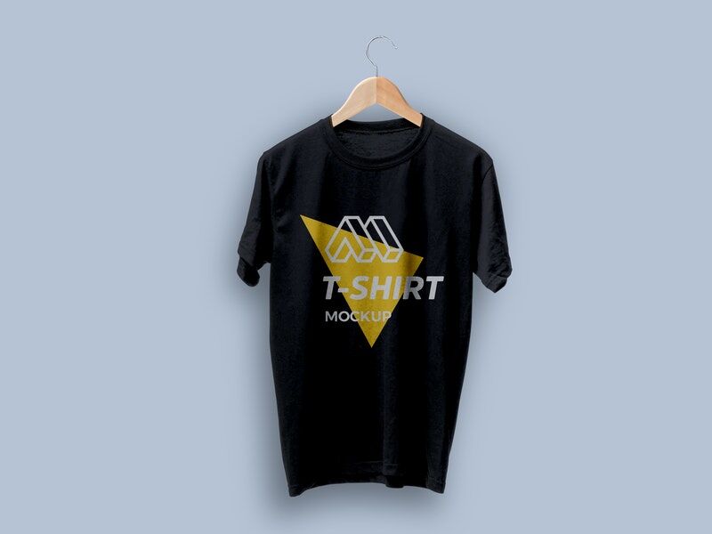 Mockup Showcasing Floating T-Shirt on Hanger