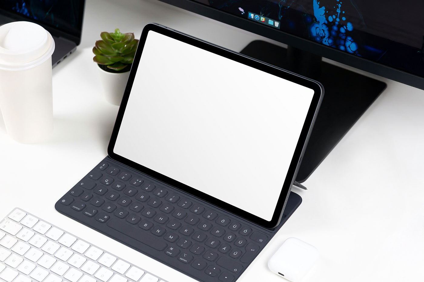 Tablet on Desk Mockup preview
