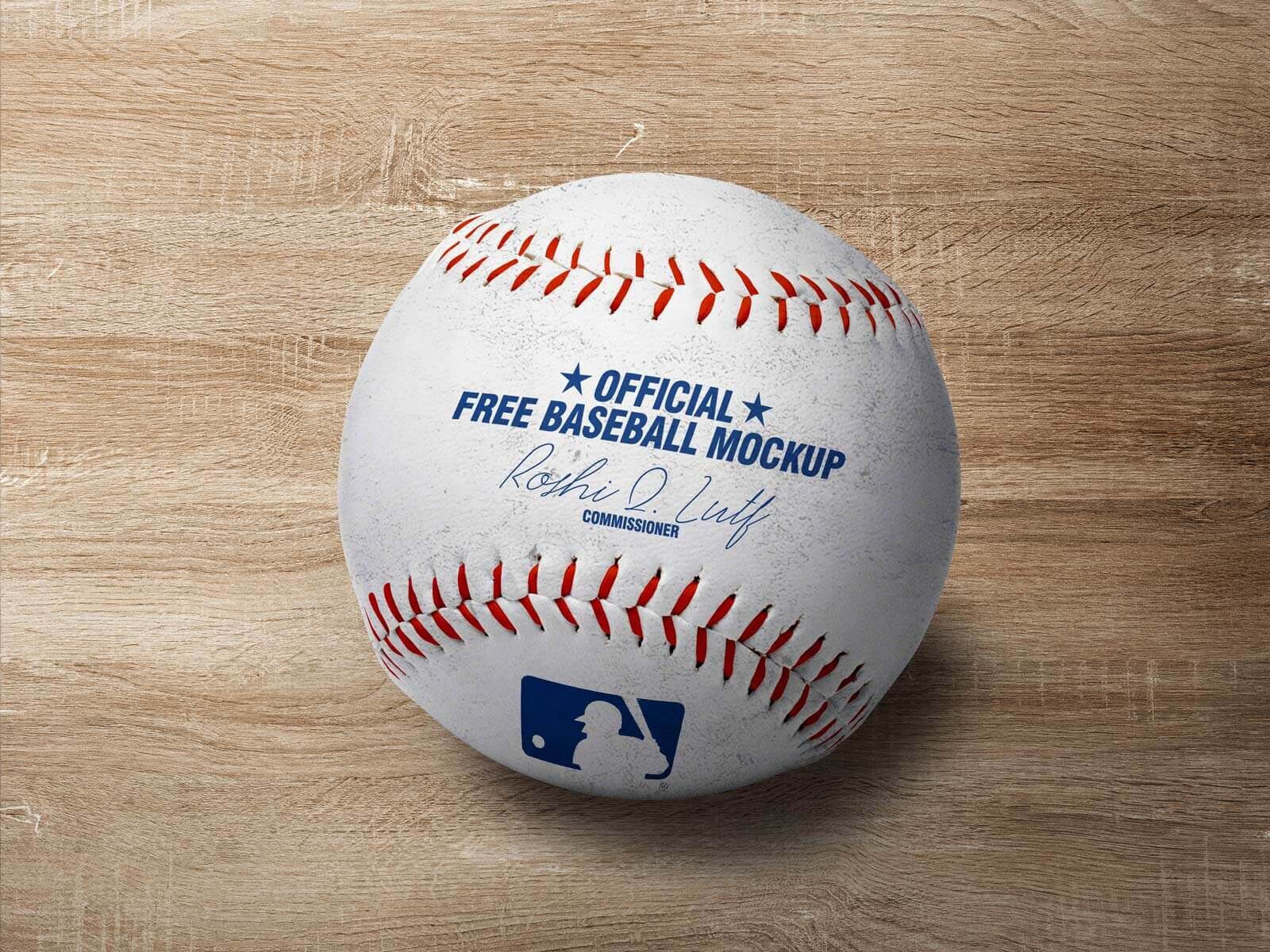 Overhead View Baseball Logo Mockup