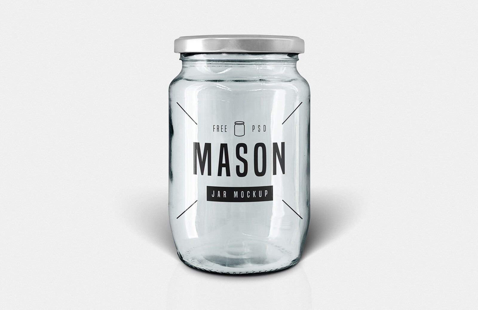 Glass Jar Mockup with Metal Cap
