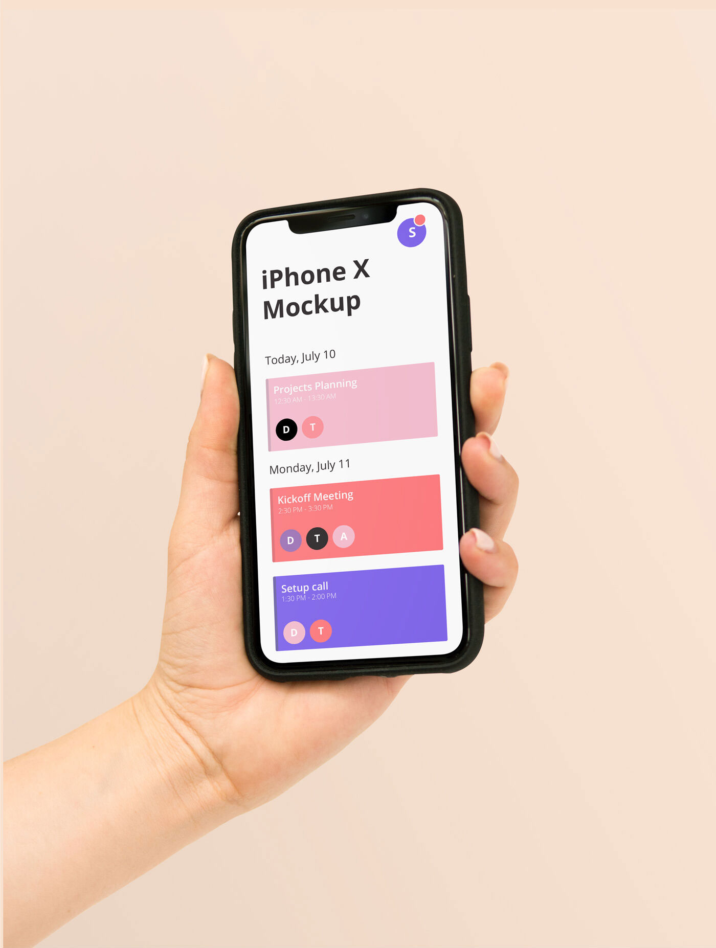 iPhone X in a Woman’s Hand Mockup preview
