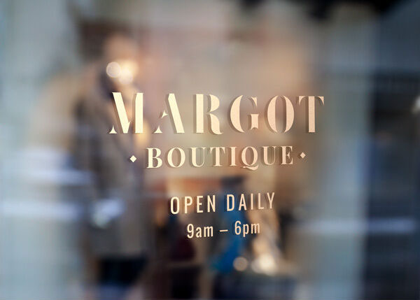 Blurred Boutique Window Signage Mockup