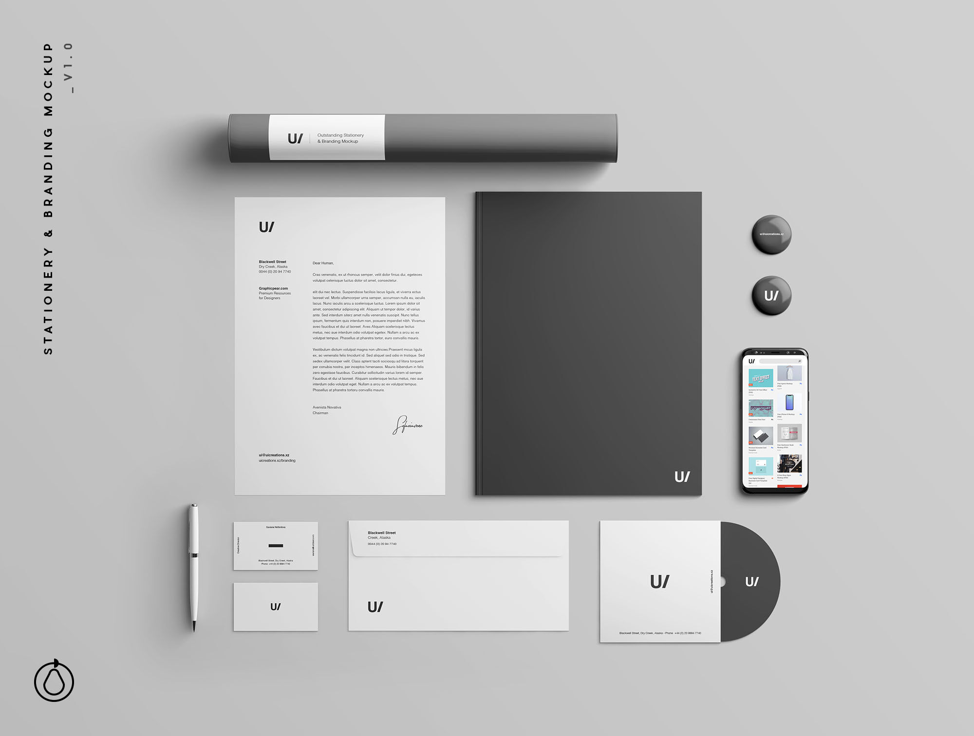 Set of Stationery Branding Identity Mockup preview