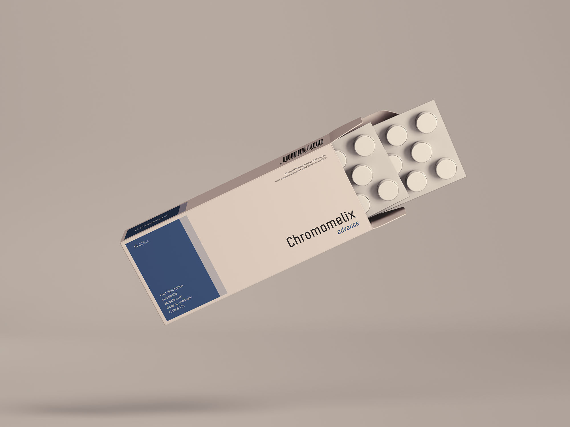 Floating Pills Box Packaging Mockup preview