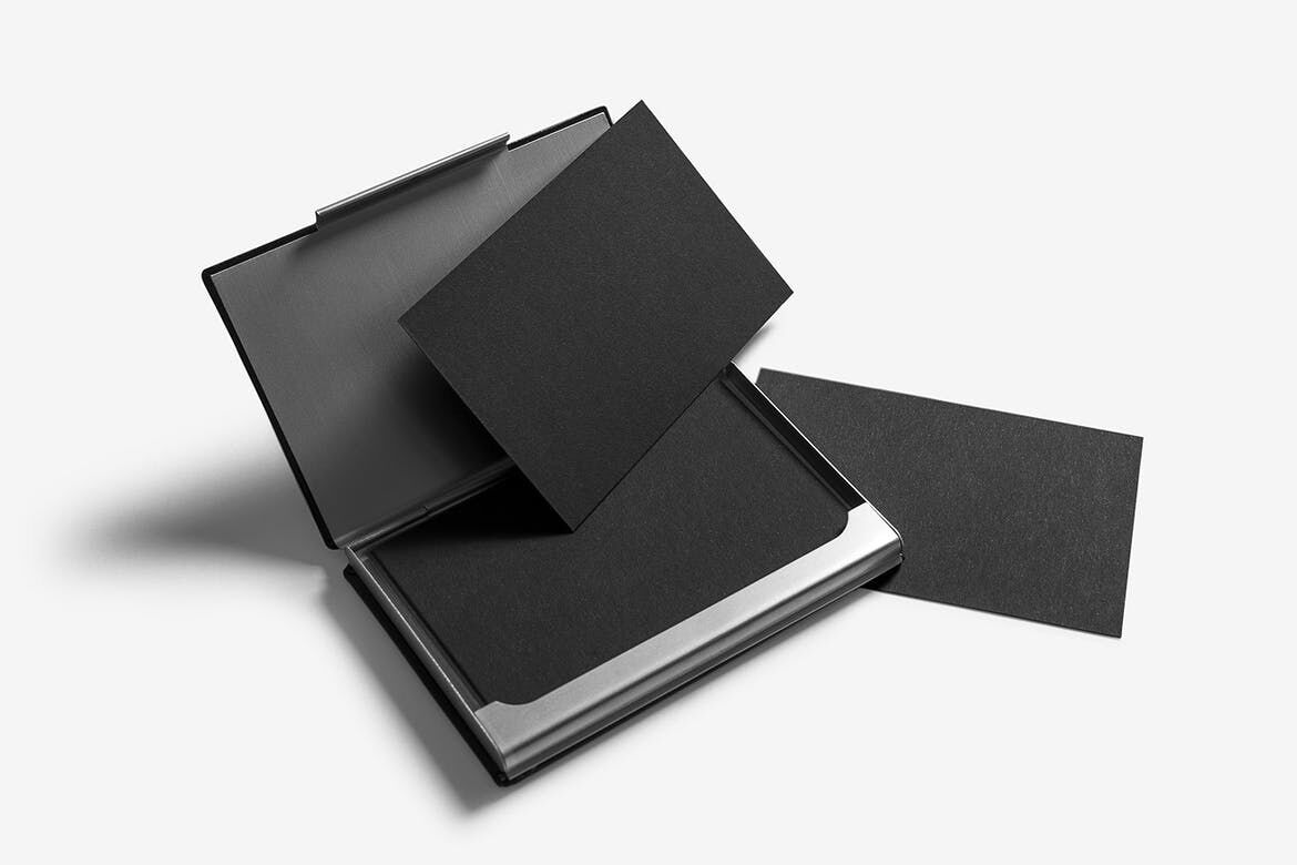 Mockup Featuring Three Business Cards Inside Card Case preview