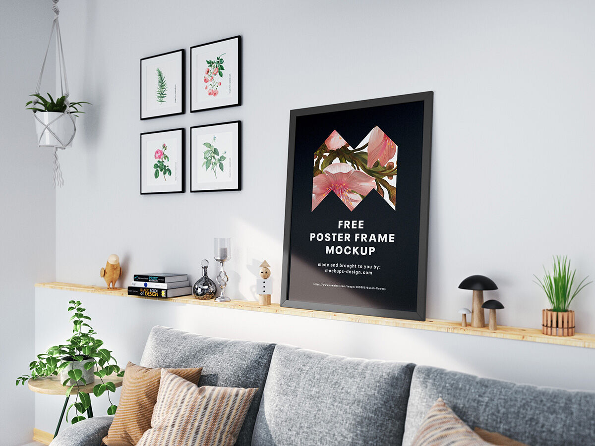 Super Realistic Poster Frame Mockup in a Room preview
