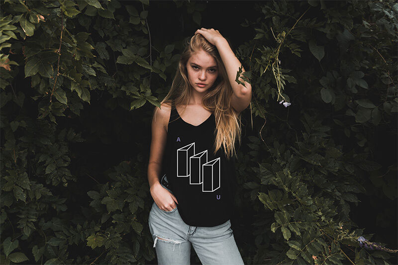 Woman Wearing a Tank Top Shirt Mockup