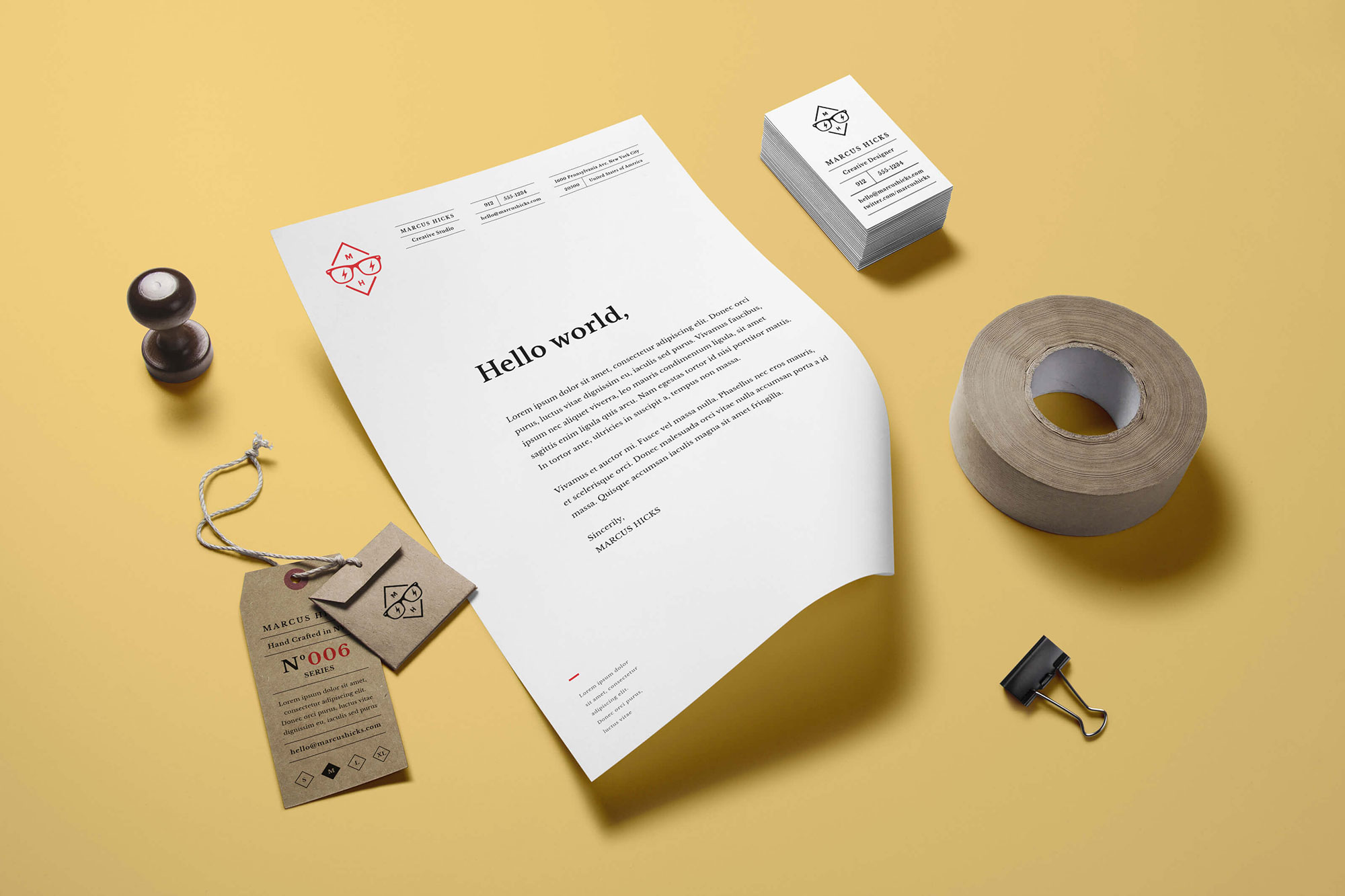 Branding Identity Mockup with a Minimal and Simple Look