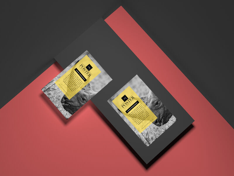 Elegant Customizable Posters Mockup on a Surface preview