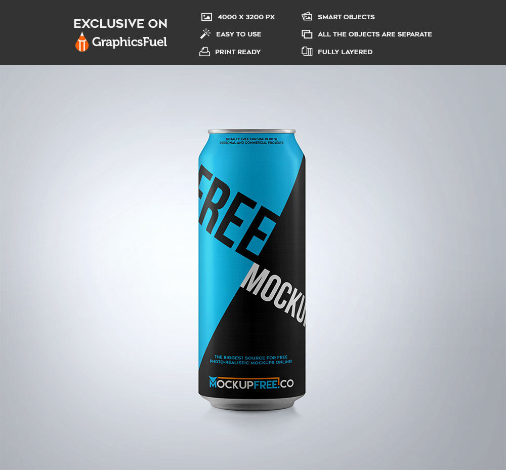 Mockup Showing a Front View of a Tall Soda Can preview