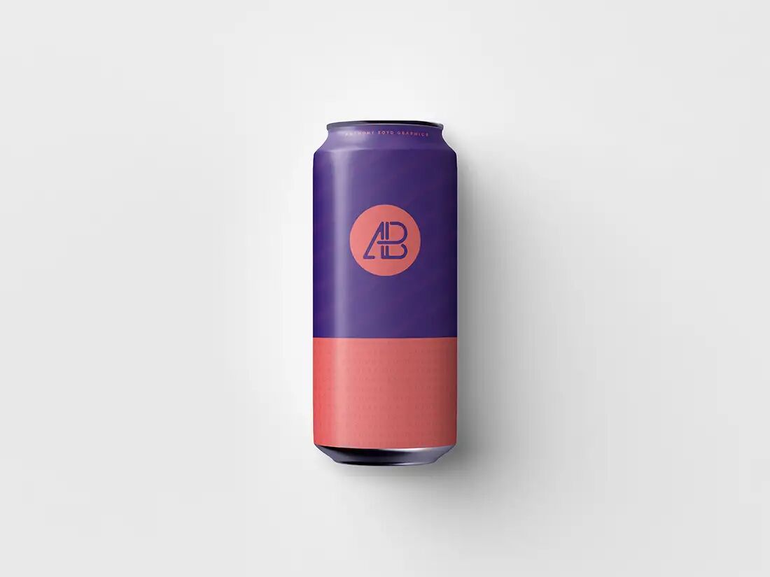 Top-View Soda or Energy Drink Can Mockup preview
