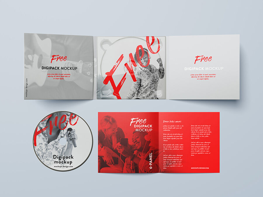 Six Scenes of Panel Digipack Mockup