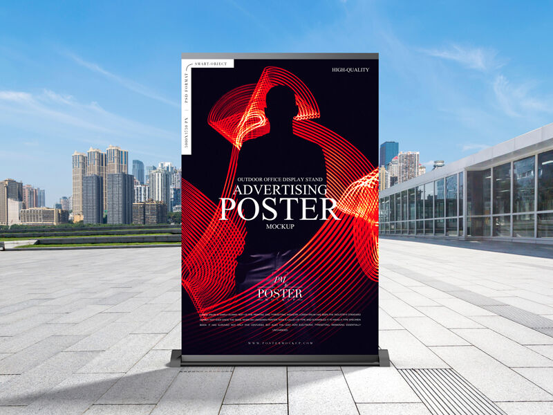 Stand Poster Mockup with Modern Design