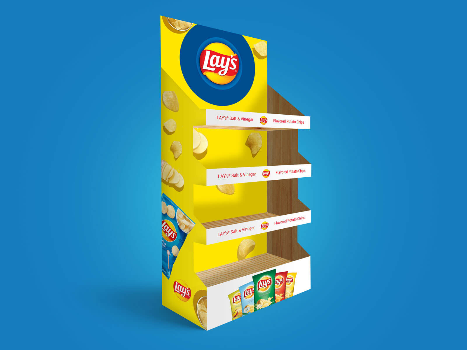Mockup Showing 3/4 View of In-Store Product Display Rack Stand