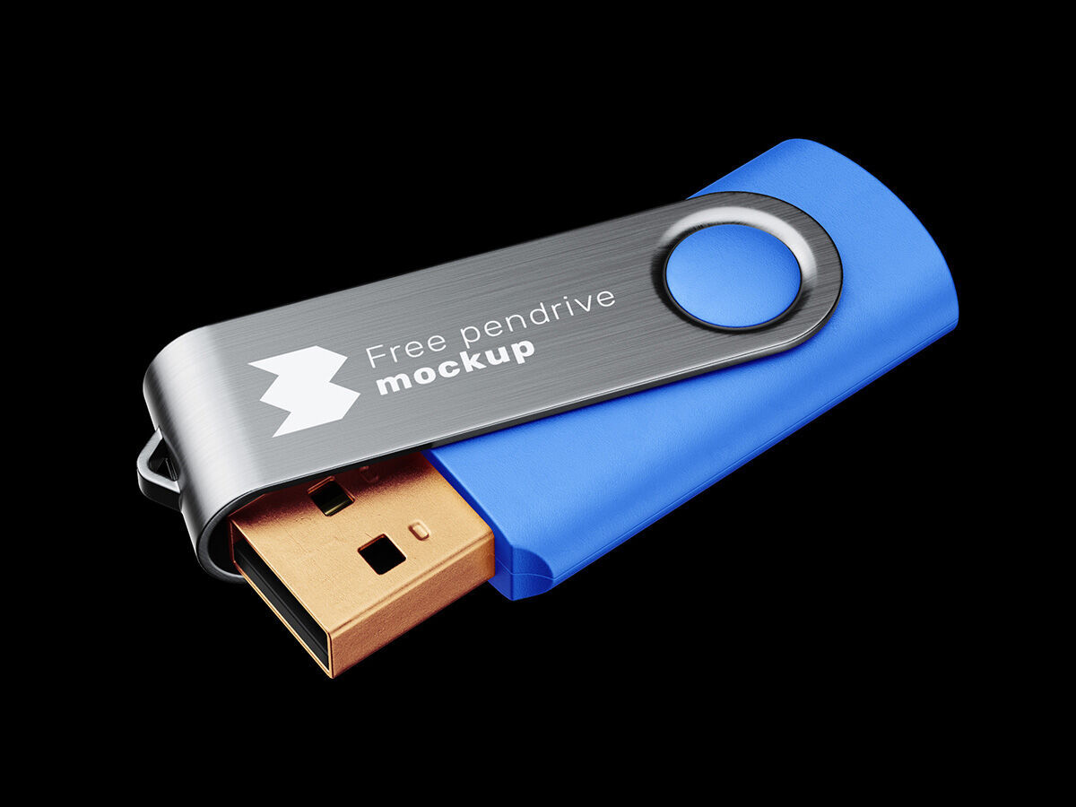 Pendrive Mockup on a Dark Background