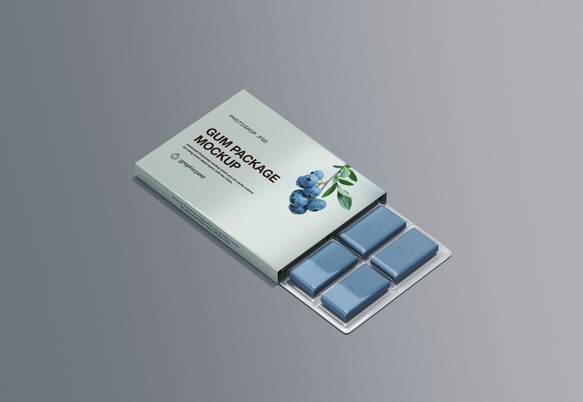 Mockup of a Chewing Gum with Halfway Out Pills