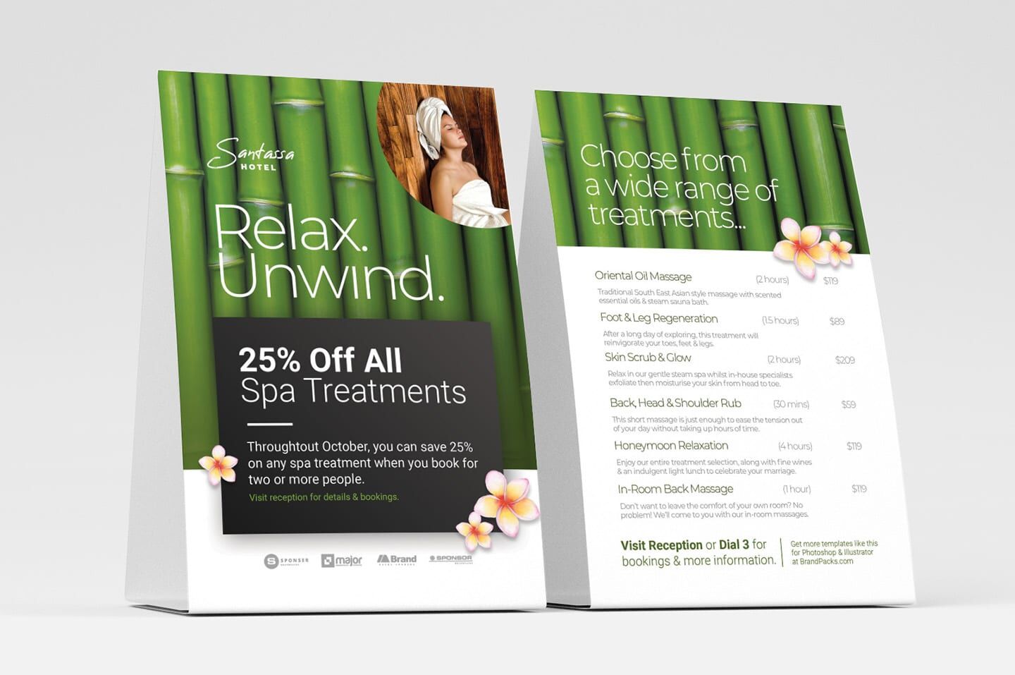 Templates of Double-Sided Spa Flyers preview