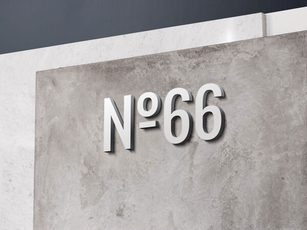 Embossed Logo on Wall Mockup