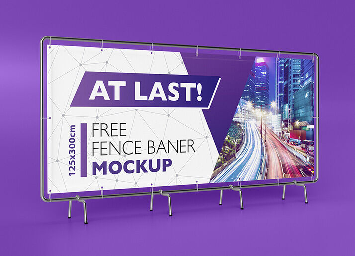 Fence Banner Mockup
