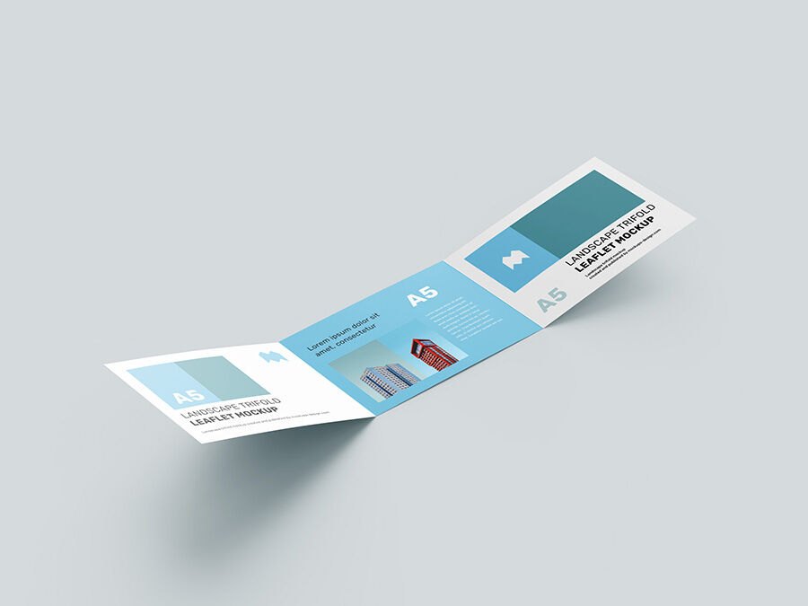 A5 Trifold Leaflet Mockup
