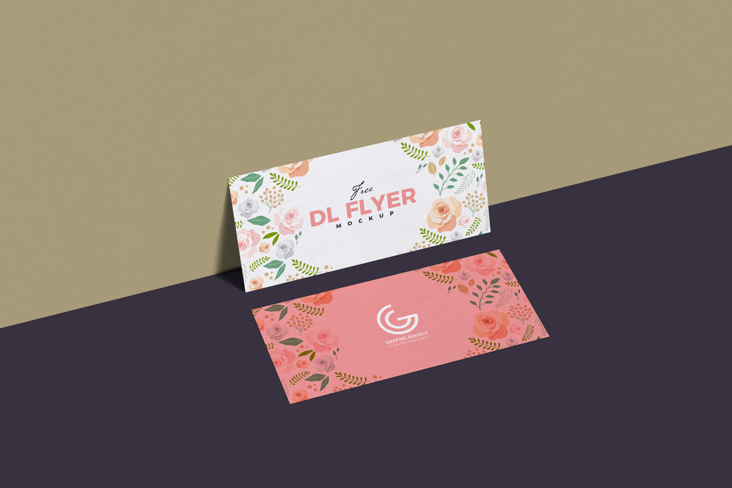 Two Dl Flyers in Perspective Mockup preview