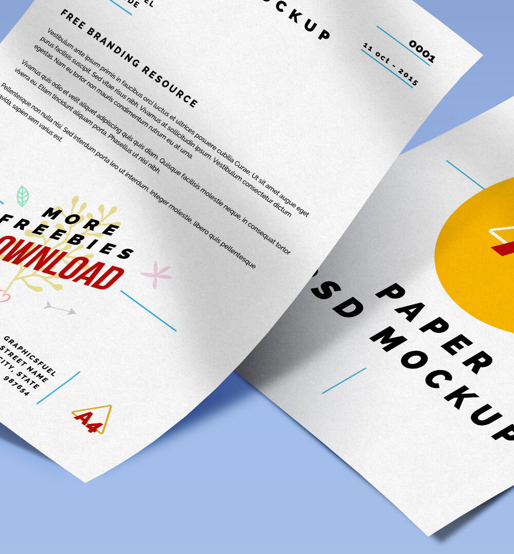Mockup Featuring a Double A4 Paper preview