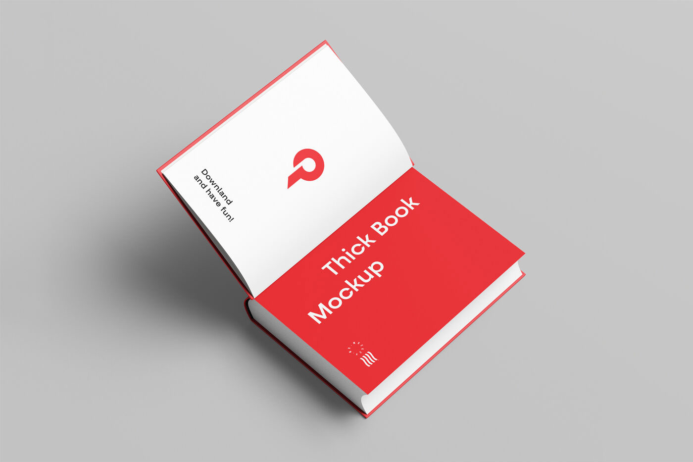 Open Thick Customizable Book Mockup