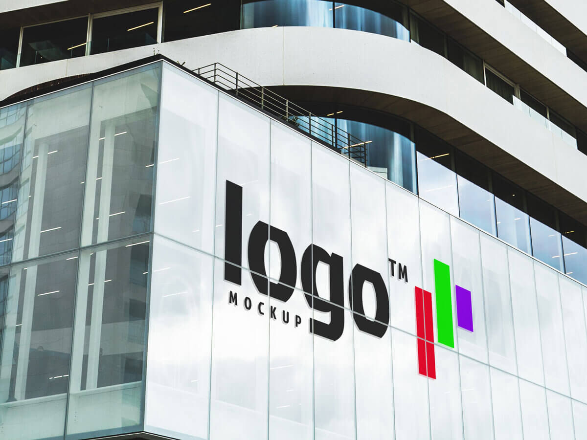 Mockup Showing Logo on a Official Building