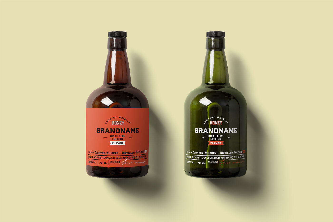 Rum Glass Bottle Mockup preview